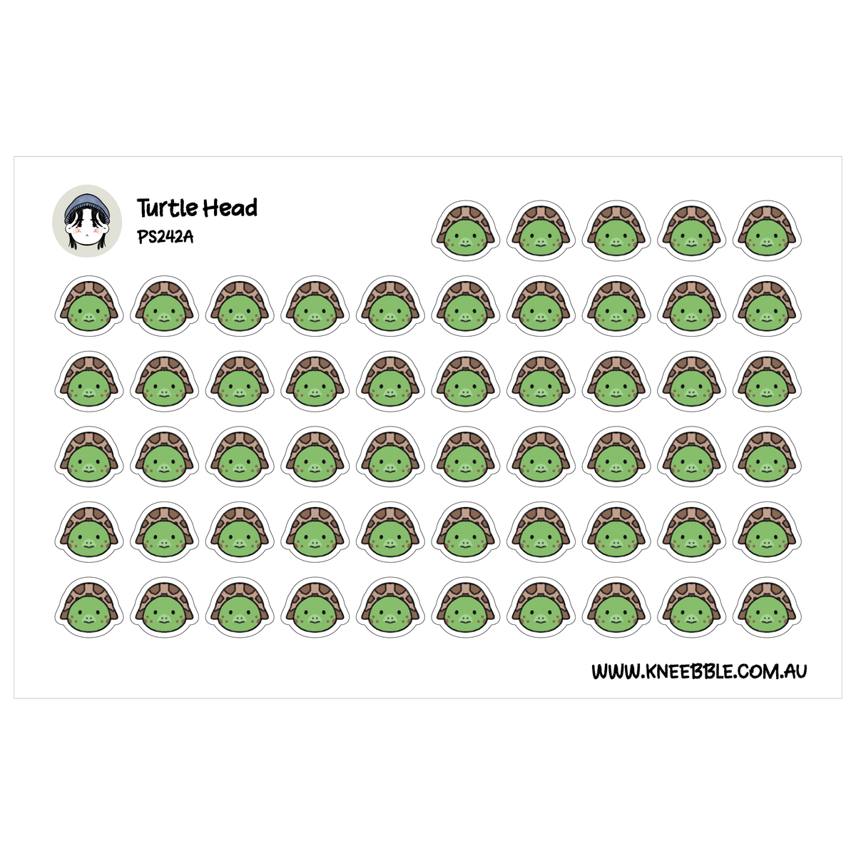 Turtle Head Planner Stickers - Cute Turtle Faces - Reptile Journal