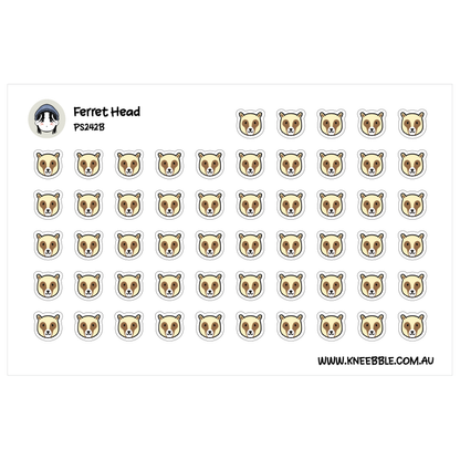 Ferret Head Planner Stickers - Cute Ferret Faces - Pet Journal