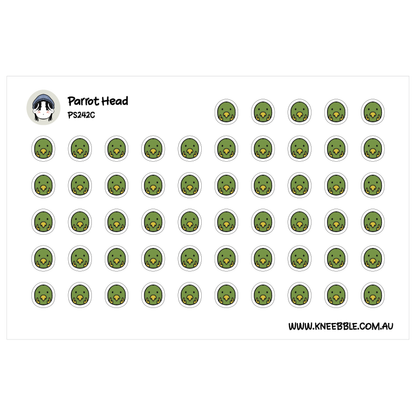 Parrot Head Planner Stickers - Cute Bird Faces - Parrot Journal
