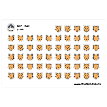 Cat Head Planner Stickers - Cute Kitty Faces - Cat Journal Stickers