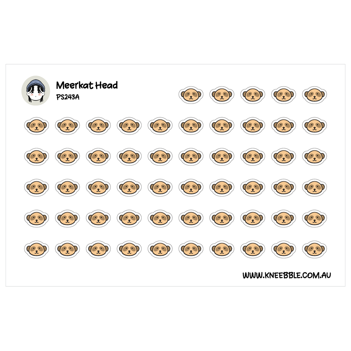 Meerkat Planner Stickers - Cute Wild Animal Icons - Safari Journal Supplies - Zoo Animal Decor