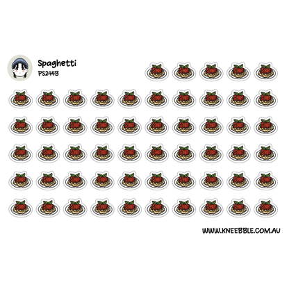 Spaghetti Stickers - Italian Food Planner - Foodie Journal Decor