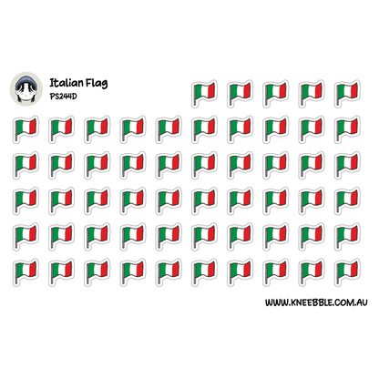 Italian Flag Stickers - Italy Holiday - European Travel Journal