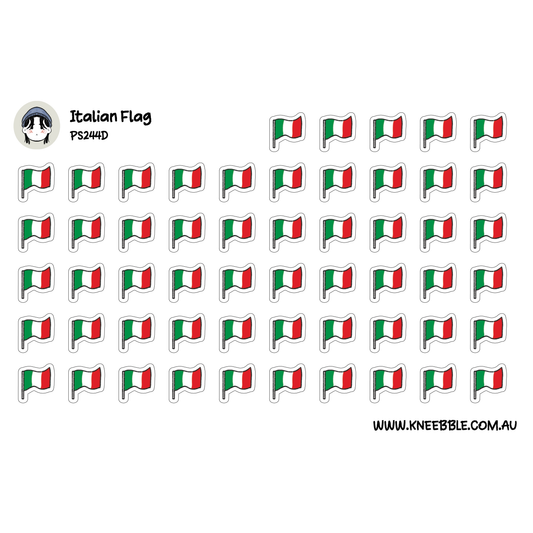 Italian Flag Stickers - Italy Holiday - European Travel Journal