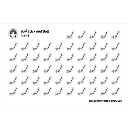 Golf Club and Ball Planner Stickers - Golfing - Sports Journal