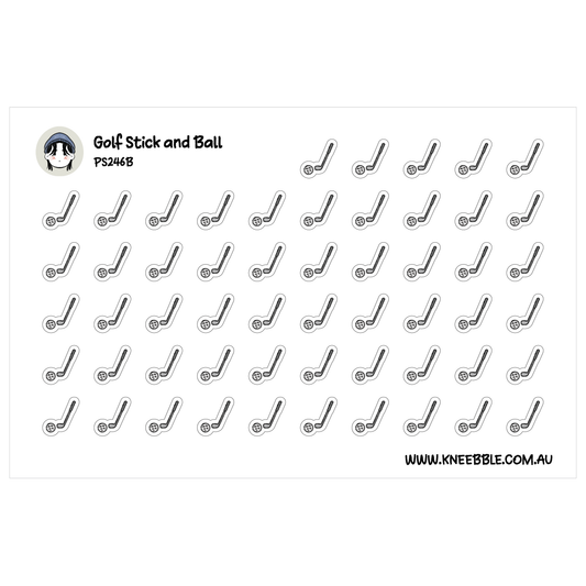 Golf Club and Ball Planner Stickers - Golfing - Sports Journal