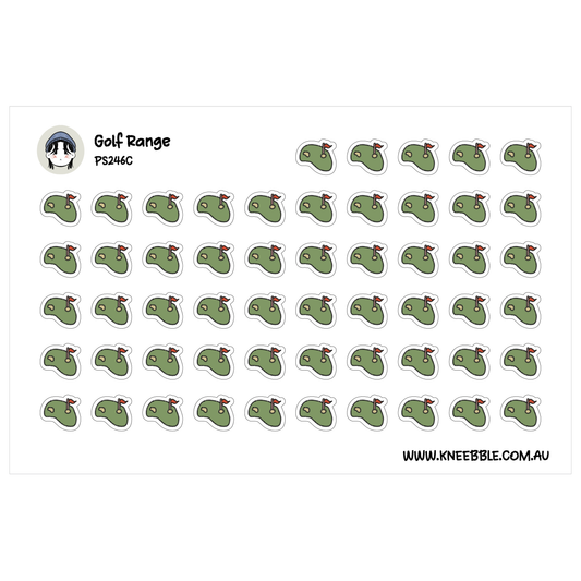 Golf Driving Range Planner Stickers - Golf Practice - Sports Journal