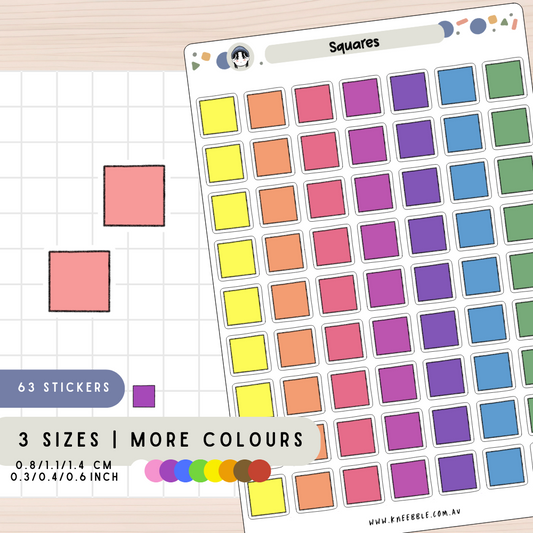 Square Shape Planner Stickers