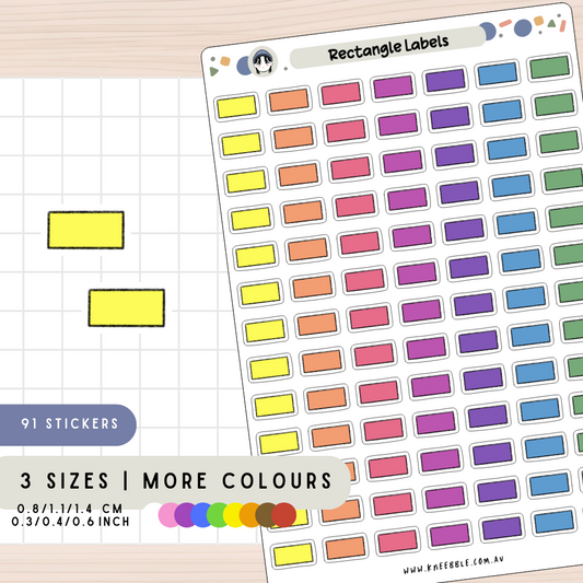 Rectangle Labels Planner Stickers