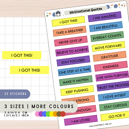 Motivational Quotes Rectangle Label Planner Stickers