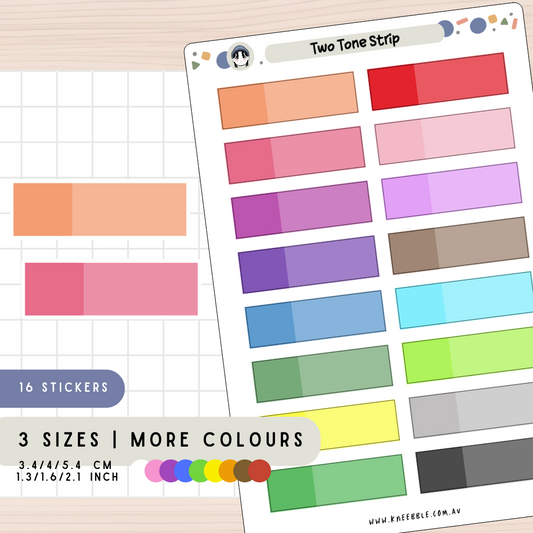 Two Tone Strip Label Planner Stickers