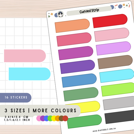 Curved Strip Label Planner Stickers