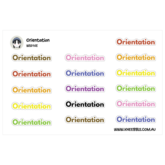 Orientation Planner Stickers - School College University Work Labels