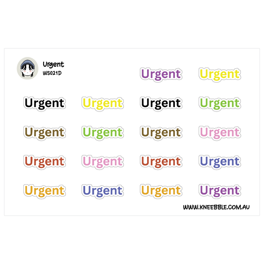 Urgent Text Planner Stickers - Priority Reminder Labels