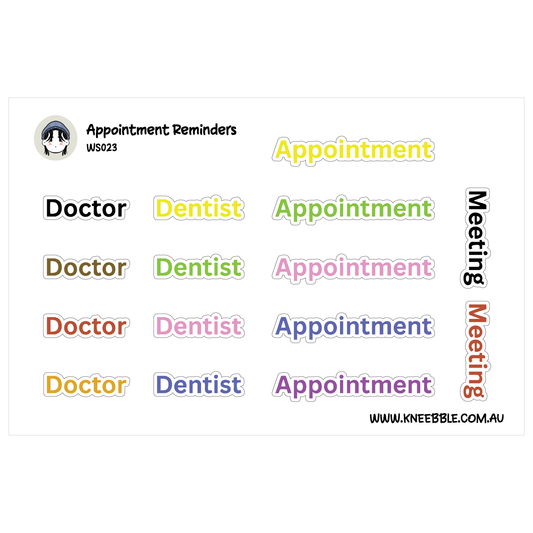 Appointment Reminder Planner Stickers - Doctor, Dentist, Meetings