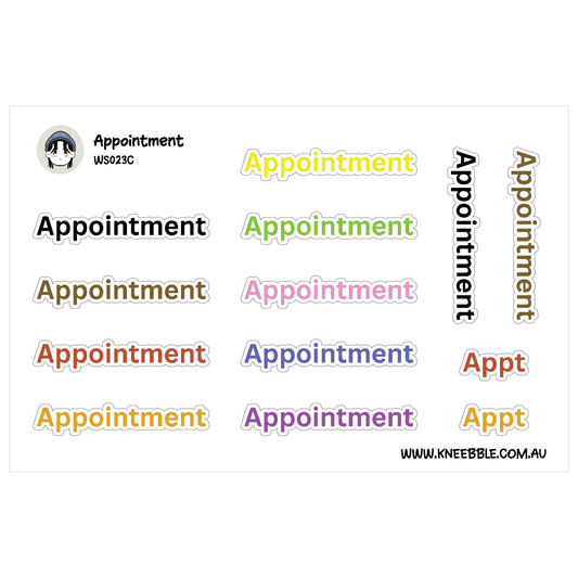 Appointment Planner Stickers - Schedule Reminder Text Labels