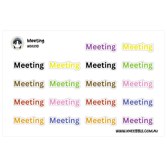 Meeting Planner Stickers - Schedule Reminder Text Labels