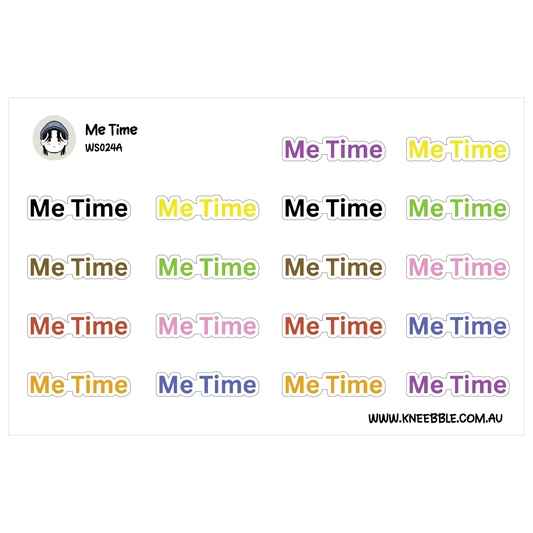 Me Time Planner Stickers - Self Care Text Labels
