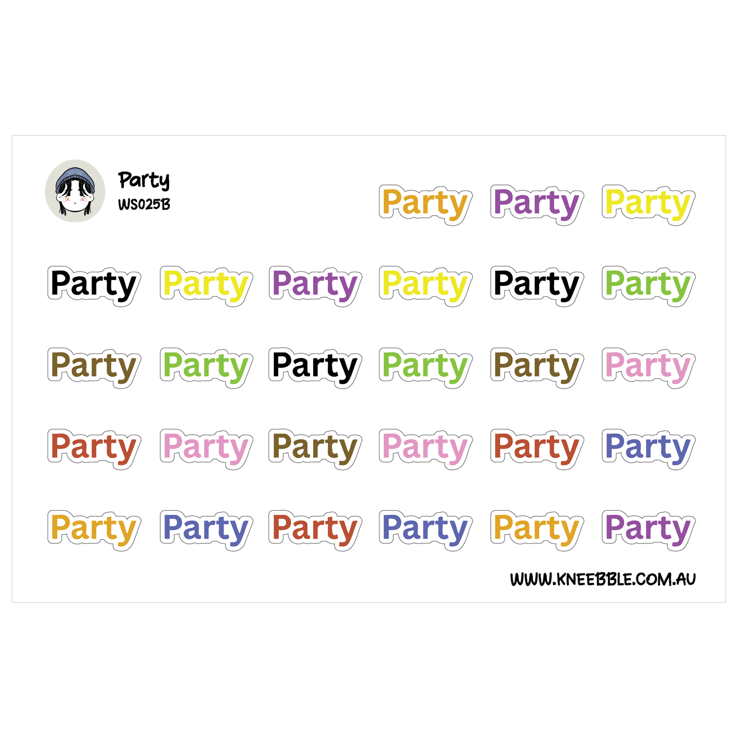 Party Planner Stickers - Event Activity Text Labels