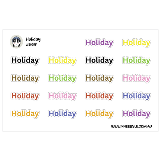 Holiday Planner Stickers - Event Activity Text Labels