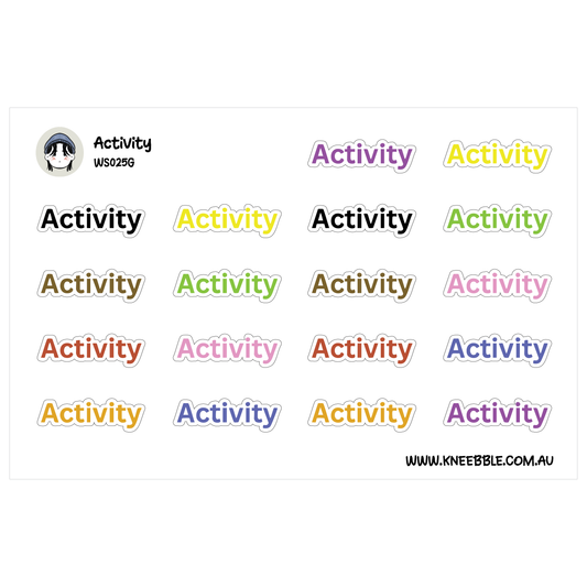 Activity Planner Stickers - Fun Event Text Labels