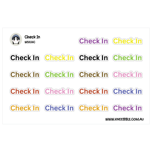Check In Planner Stickers - Self Care Labels
