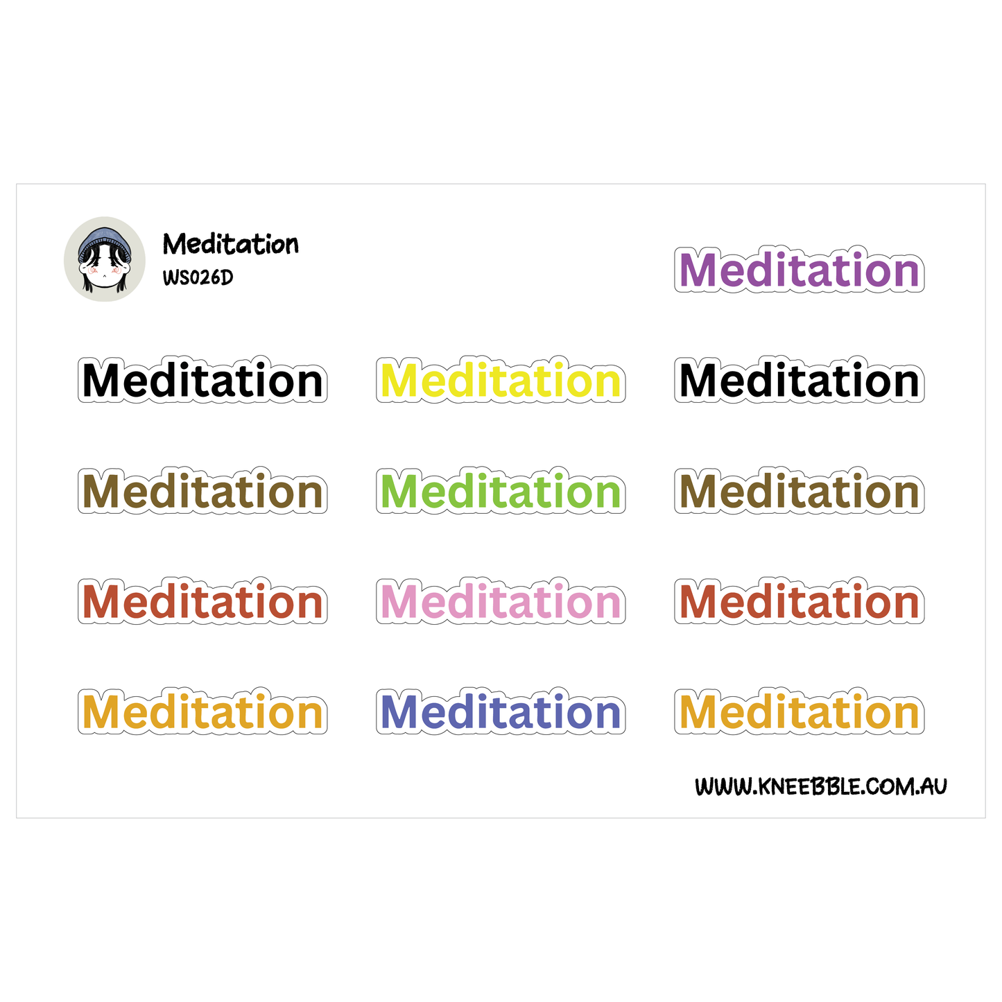 Meditation Planner Stickers - Self Care Labels