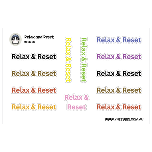 Relax & Reset Planner Stickers - Self Care Labels
