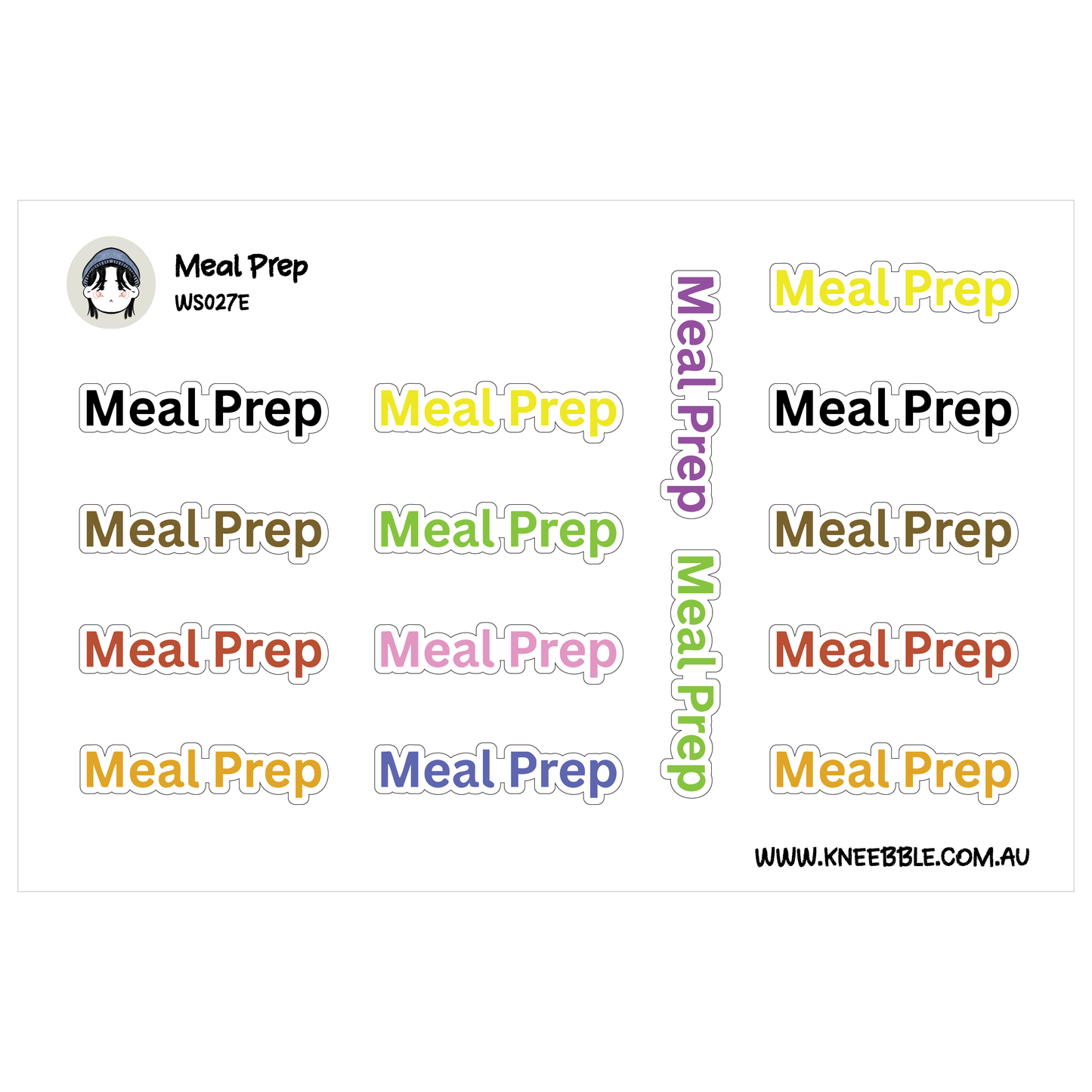 Meal Prep Planner Stickers - Health Fitness Text Labels