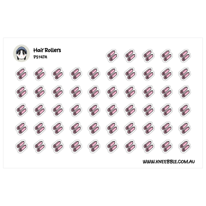 a grid of pink hair rollers arranged in a repeating pattern.