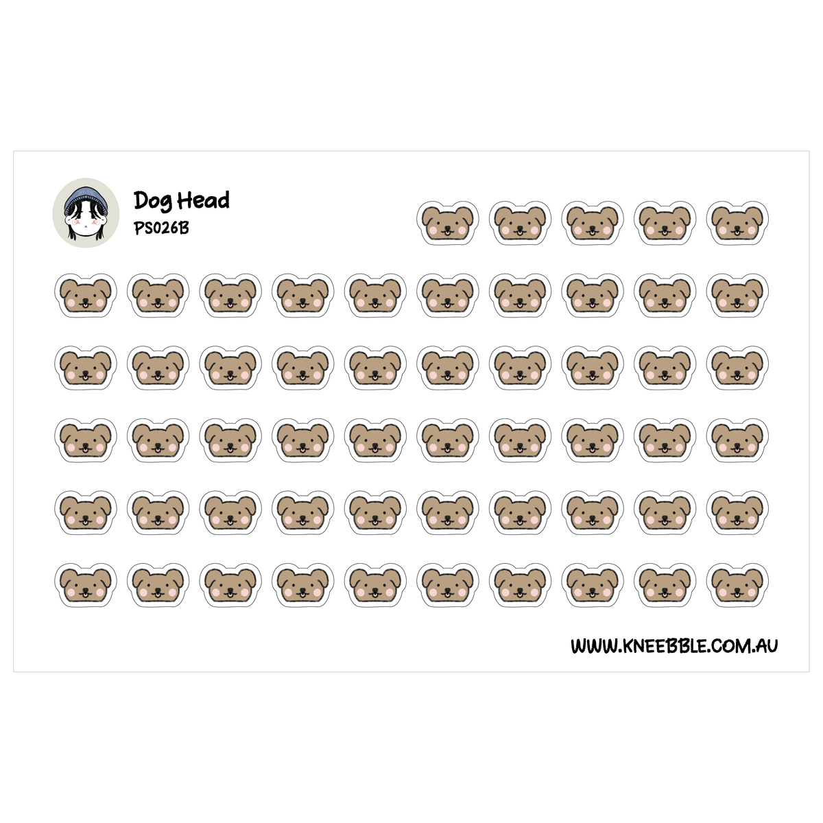 Identical Sticker Dog Head Planner Stickers - Cute Dog Face Art & Fun Adhesive Decals ...