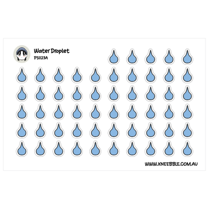 a grid of blue water droplet shapes, arranged in rows and columns.