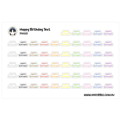 a collection of colorful birthday-themed text blocks, each with a different color and pattern. The text appears to be a birthday greeting or message, with the words "Happy Birthday" repeated in various colors and arrangements. The image is not a single, continuous scene but rather a collage of individual blocks, creating a festive and celebratory atmosphere.