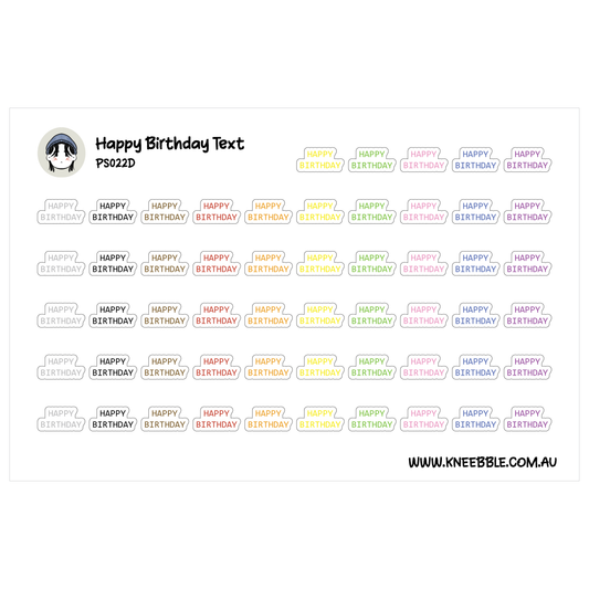 a collection of colorful birthday-themed text blocks, each with a different color and pattern. The text appears to be a birthday greeting or message, with the words "Happy Birthday" repeated in various colors and arrangements. The image is not a single, continuous scene but rather a collage of individual blocks, creating a festive and celebratory atmosphere.
