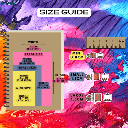 Art creative tools icon stickers size guide comparison reference, choose from mini, small and large sizes.