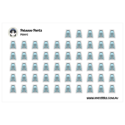 a grid of identical blue pants, arranged in rows and columns.