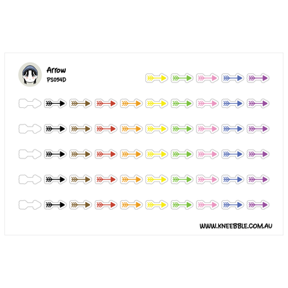 a collection of arrows in various colors and orientations, arranged in rows and columns. The arrows appear to be part of a larger design or pattern, but the exact content or purpose of the image is not clear from the provided text.