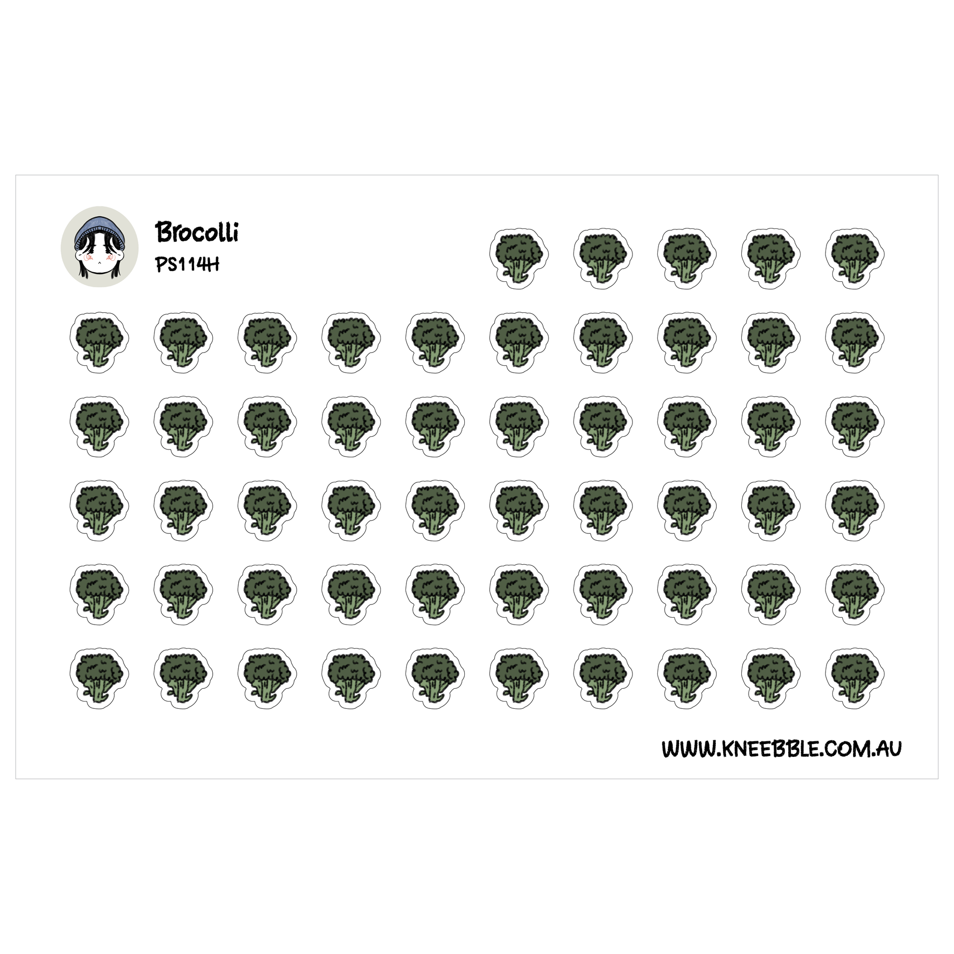 a grid of small green broccoli icons arranged in a repeating pattern.