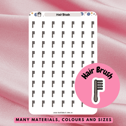 Stickers featuring hair brush and comb designs, perfect for marking hair grooming routines or adding a stylish touch to planners and journals.