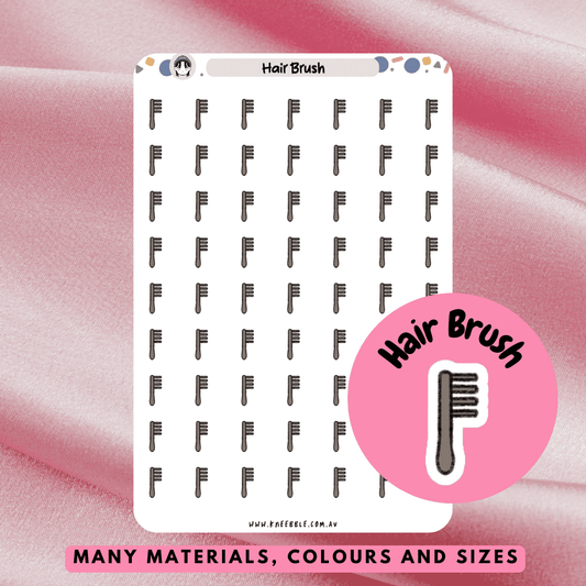 Stickers featuring hair brush and comb designs, perfect for marking hair grooming routines or adding a stylish touch to planners and journals.