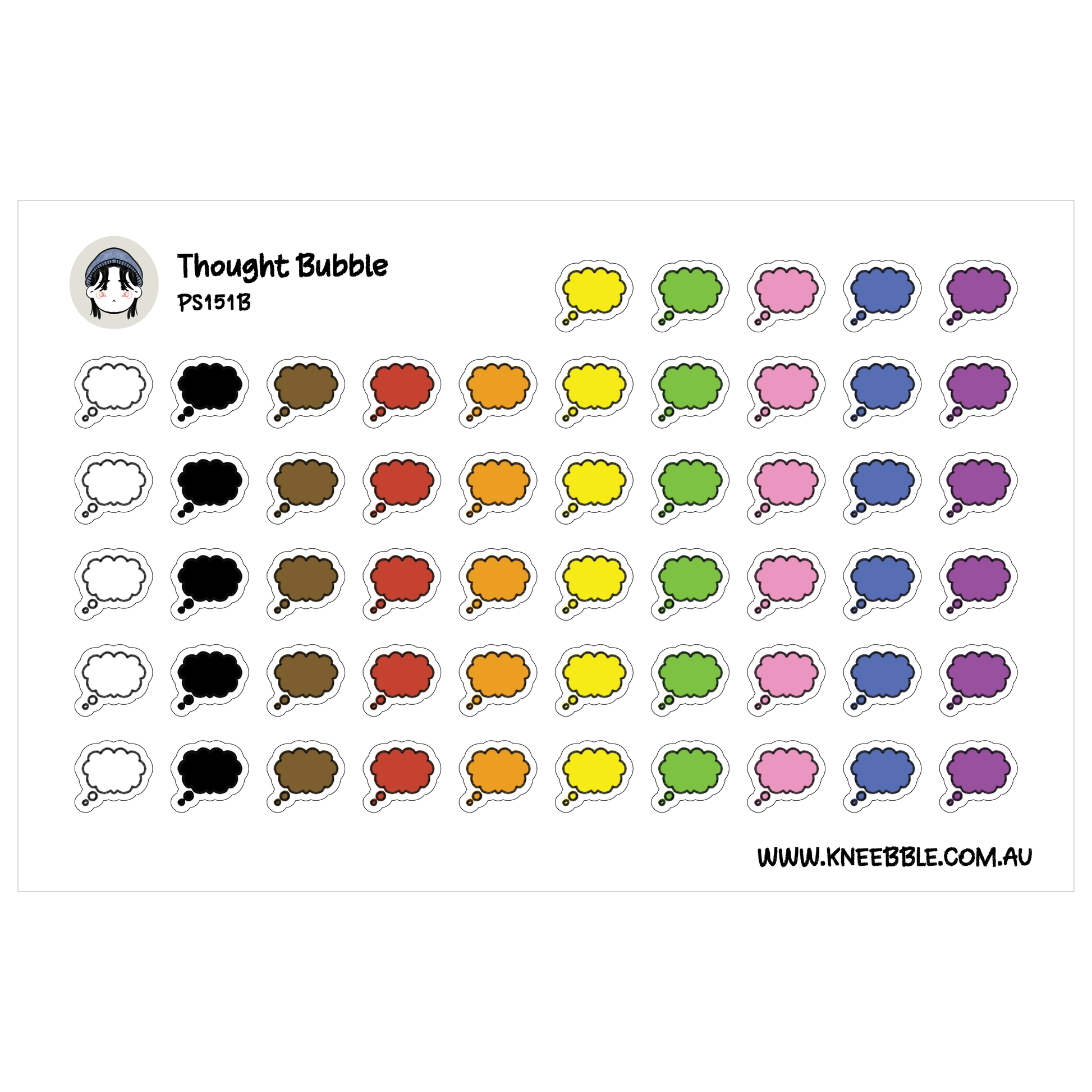 a grid of colorful thought bubble icons arranged in a visually appealing pattern.