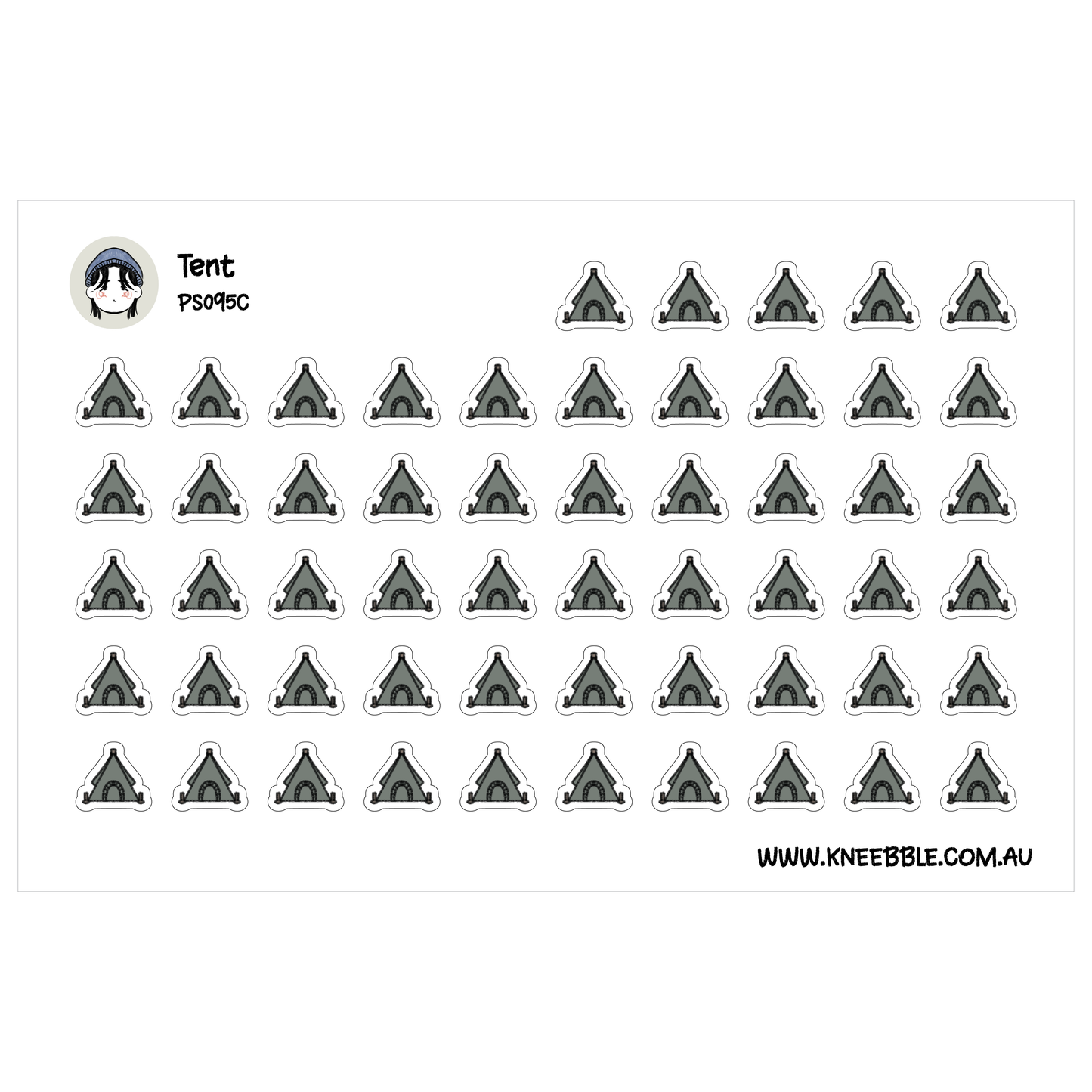 a grid of black and white triangular shapes, which appear to be stickers or cutouts. The stickers are arranged in rows and columns, creating a visually organized and structured composition.