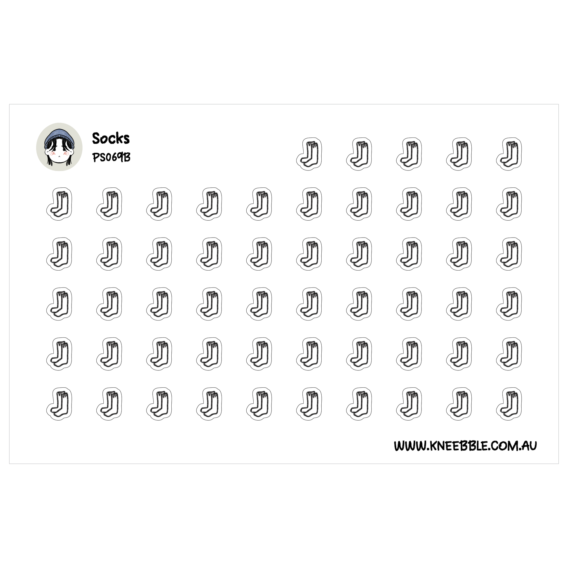 a grid of black and white sock icons arranged in a visually pleasing pattern.