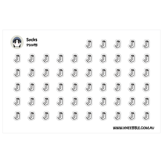 a grid of black and white sock icons arranged in a visually pleasing pattern.