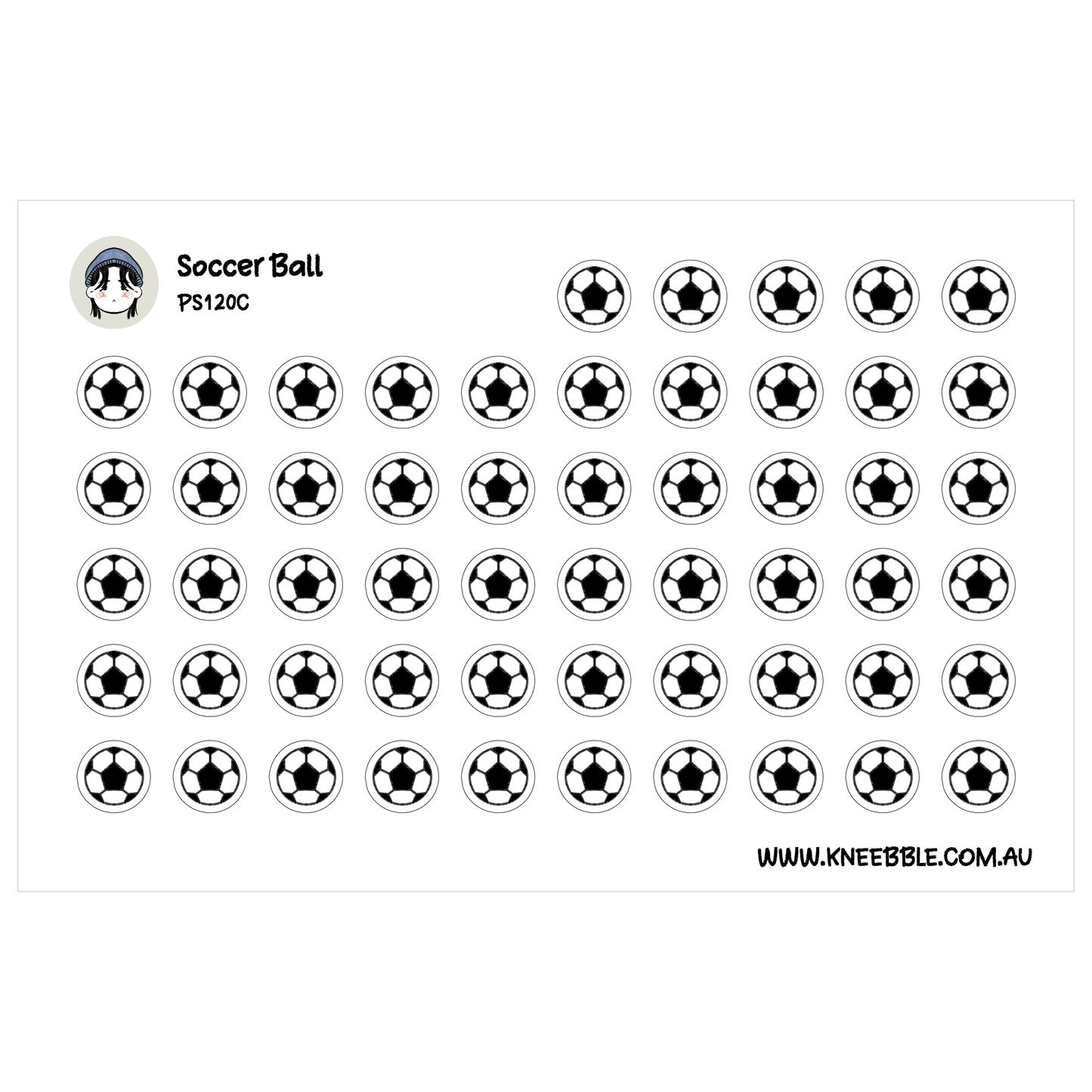 a grid of identical soccer ball icons arranged in a visually pleasing pattern.