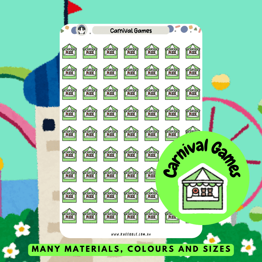 Carnival game planner stickers great for amusement park theme dates and a fun day out!