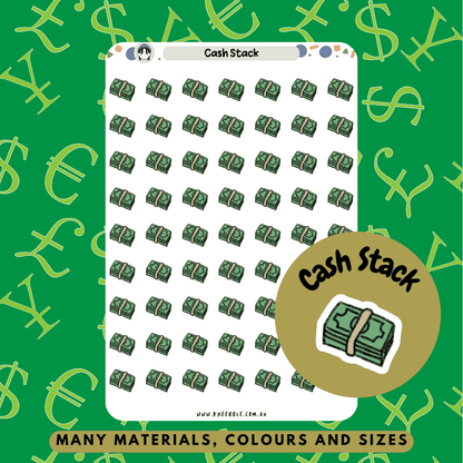 Money cash notes stack planner stickers great for finance, budgeting, paydays and bills due.