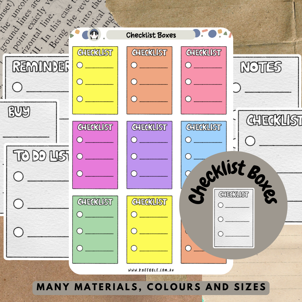 Checklist Boxes Task Planner Stickers – Kneebble