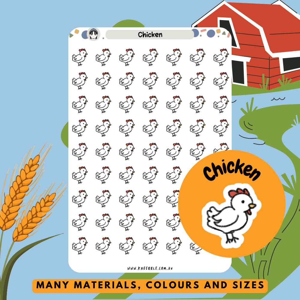 Chicken hen rooster planner stickers, great for farm organising, egg catching and for any poultry lovers out there to enhance your chicken themed sticker series!