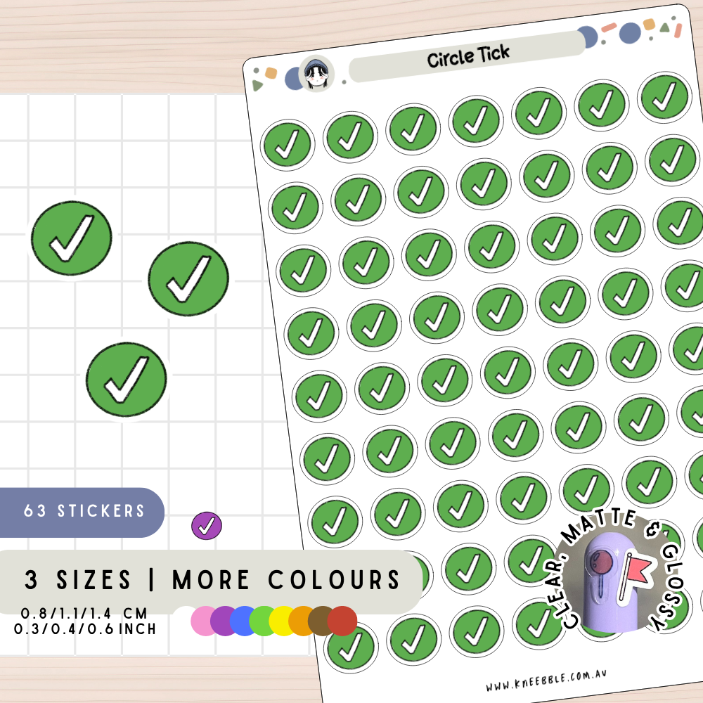Round Circle Ticks Planner Stickers – Kneebble